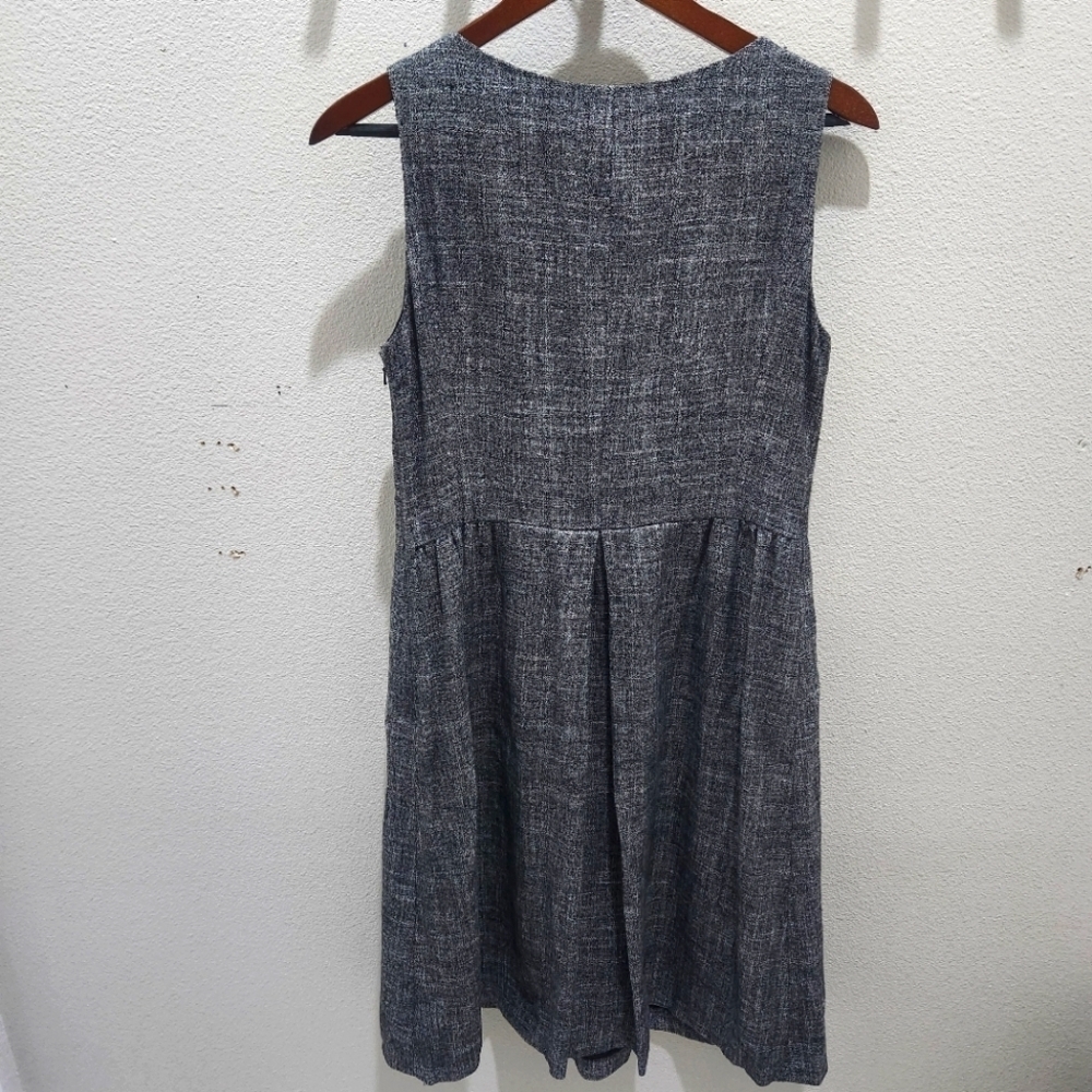 Brooks Brothers Italian Midi Dress Silk Linen Blend Sleeveless Size 8 Gray - Picture 3 of 8